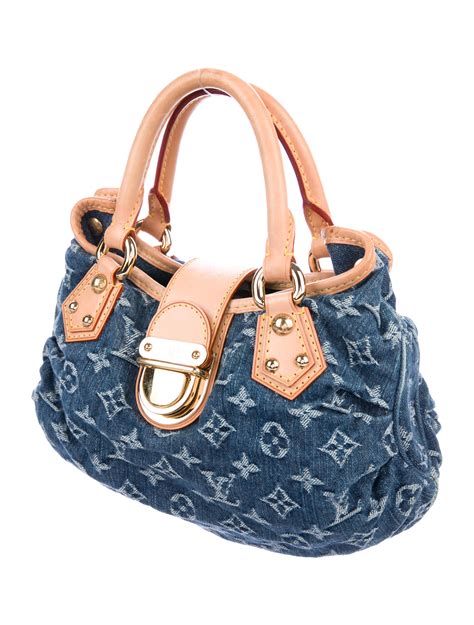 lv denim pleaty bag